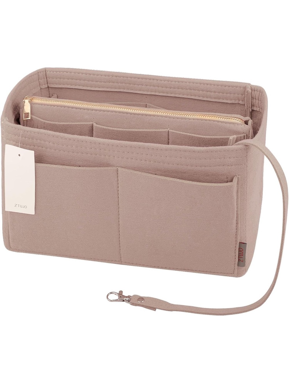 Purse Organizer Insert, Felt Bag Organizer with Metal Zipper 1775/bb9-1